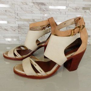 Elegant Tan and Cream Women's Heels